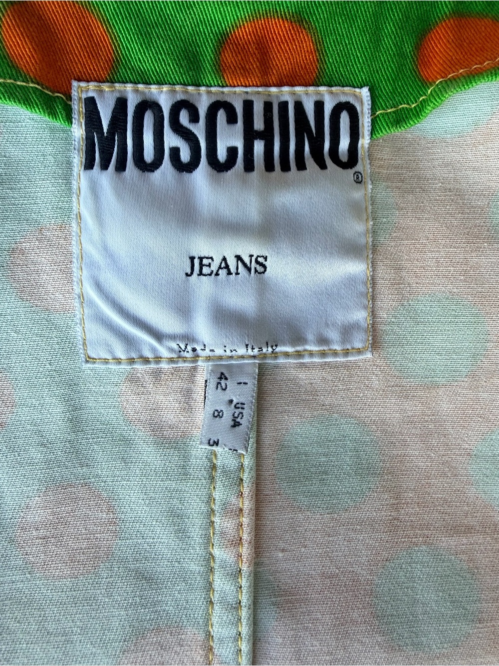 90s Vintage Color Block Polka Dot Crop Jacket - Picture 6 of 7